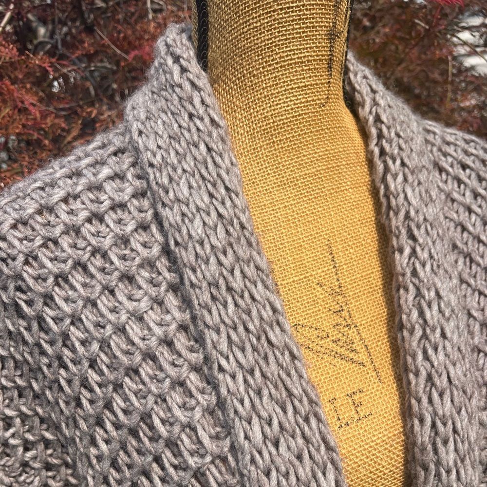Elsamanda Oversized Italian Wool Alpaca Knit Cardigan Sweater Brown Size Small - Picture 3 of 11